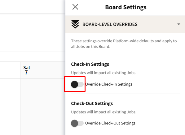 Check-in Settings