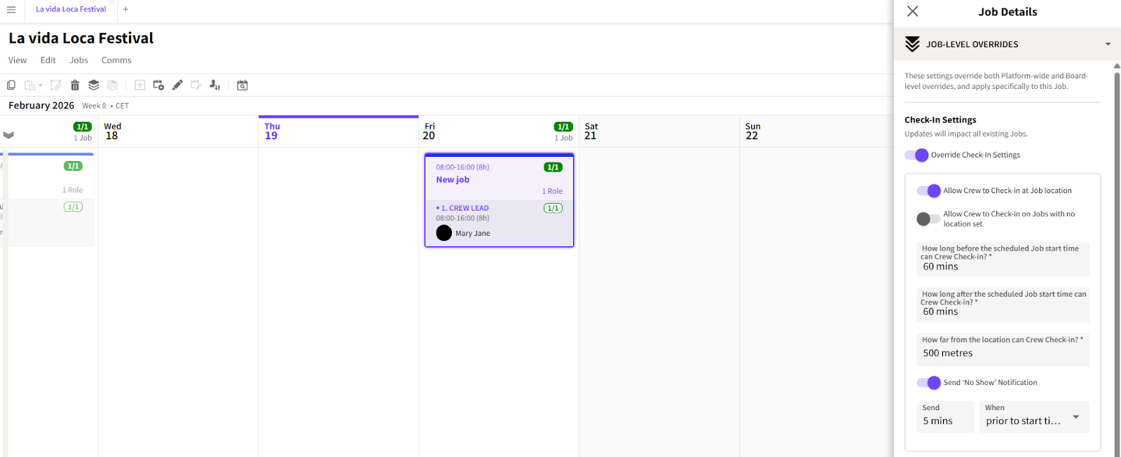 Configuration settings