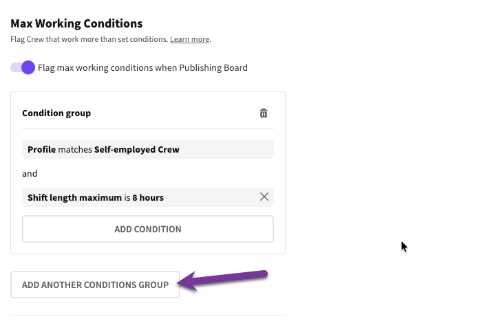 Adding another Condition Group