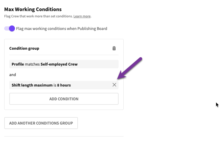 Removing condition